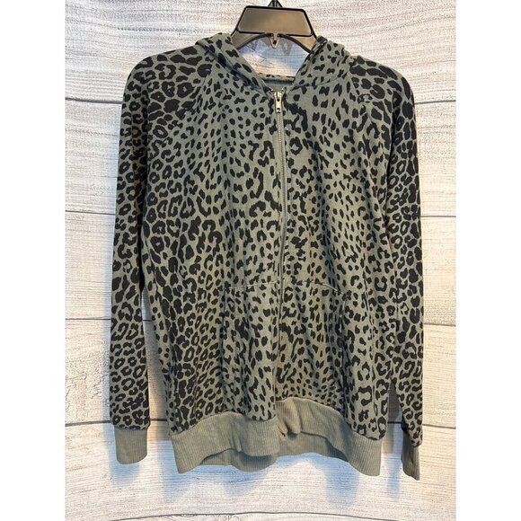 Chaser Green Safari Print Zip Up Hoodie Size M - Picture 1 of 3